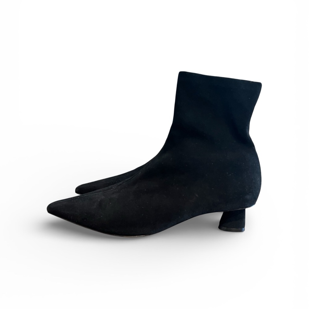 Clergerie “Sage” Black Stretch Suede Sock Booties EU 38 / US 7.5 NWT